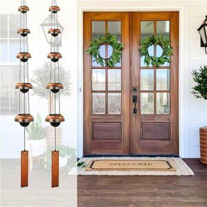 Large Copper Wind Chimes Outdoor 36 Inch Deep Tone Garden Patio Memorial Decor